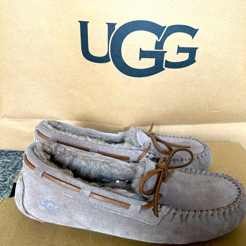 Brown UGG loafers, size 5